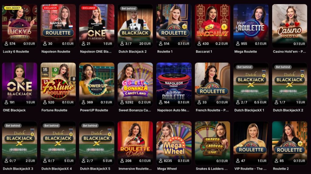 Napoléon Casino jeux live