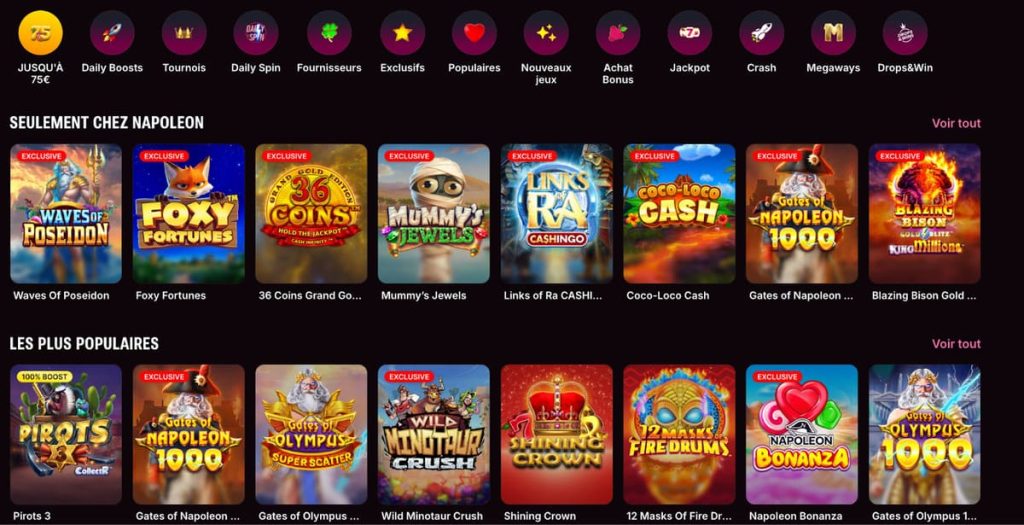 Napoléon Casino machines à sous