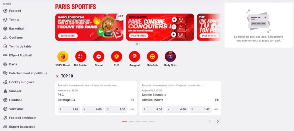 Napoléon Casino paris sportifs